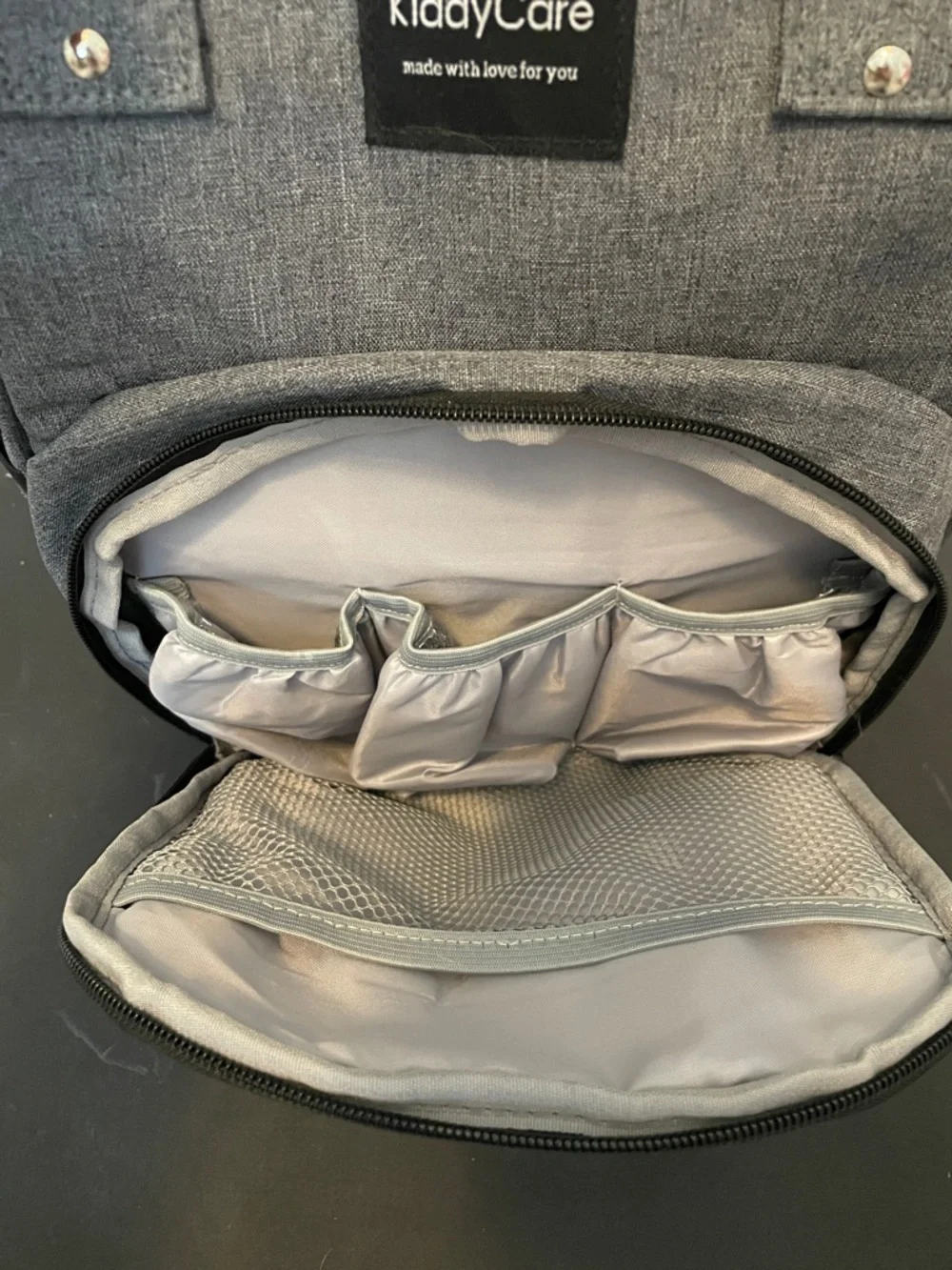 Gray Backpack Diaper Bag